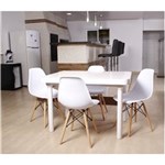 Ficha técnica e caractérísticas do produto Kit Mesa de Jantar França 110x80 Branca + 04 Cadeiras Charles Eames - BRANCO