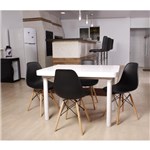 Ficha técnica e caractérísticas do produto Kit Mesa de Jantar França 110x80 Branca + 04 Cadeiras Charles Eames - Preta - Magazine Decor