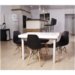 Ficha técnica e caractérísticas do produto Kit Mesa de Jantar França 110x80 Branca + 04 Cadeiras Charles Eames - PRETO