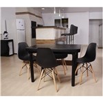 Ficha técnica e caractérísticas do produto Kit Mesa de Jantar França 110x80 Preta + 04 Cadeiras Charles Eames - PRETO