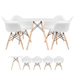 KIT - Mesa Eames 80 Cm Branco + 3 Cadeiras Eames DSW