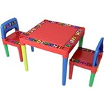 Ficha técnica e caractérísticas do produto Kit Mesa Infantil Educativa Desmontável com 2 Cadeiras