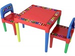Ficha técnica e caractérísticas do produto Kit Mesa Infantil Educativa Desmontável Com 2 Cadeiras
