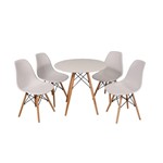 Ficha técnica e caractérísticas do produto Kit Mesa Jantar Eames Eiffel 80cm Branca + 4 Cadeiras Eames Eiffel - Branca - Magazine Decor
