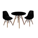 Ficha técnica e caractérísticas do produto Kit Mesa Jantar Eames Eiffel 80cm + 2 Cadeiras Eames Eiffel - Preto