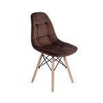 Ficha técnica e caractérísticas do produto Kit Mesa Jantar Eiffel 100cm + 03 Cadeiras Botonê Veludo - MARROM