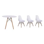 Ficha técnica e caractérísticas do produto Kit Mesa Jantar Eiffel 100cm Branca + 03 Cadeiras Charles Eames - Branca