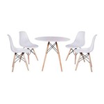 Ficha técnica e caractérísticas do produto Kit Mesa Jantar Eiffel 120cm Branca + 4 Cadeiras Charles Eames - Branca