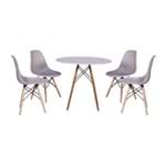 Ficha técnica e caractérísticas do produto Kit Mesa Jantar Eiffel 120Cm Branca + 4 Cadeiras Charles Eames - Cinza