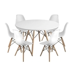 Ficha técnica e caractérísticas do produto Kit Mesa Jantar Eiffel 120cm Branca + 6 Cadeiras Charles Eames - Branca