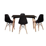 Ficha técnica e caractérísticas do produto Kit Mesa Jantar Eiffel 120x80cm Preta + 4 Cadeiras Charles Eames - Preta