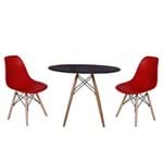 Ficha técnica e caractérísticas do produto Kit Mesa Jantar Eiffel 120Cm Preta + 2 Cadeiras Charles Eames - Vermelha