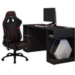 Ficha técnica e caractérísticas do produto Kit Mesa para PC Gamer Destiny com Cadeira Gamer BC3 ThunderX3 - Lyam Decor - PRETO