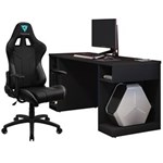 Ficha técnica e caractérísticas do produto Kit Mesa para PC Gamer Destiny com Cadeira Gamer EC3 ThunderX3 - Lyam Decor - PRETO