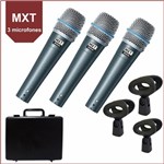 Ficha técnica e caractérísticas do produto Kit Microfone Dinâmico Triplo MXT PRO de Mão BTM-57A