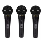 Ficha técnica e caractérísticas do produto Kit 3 Microfone Leson Sm58 P4 Vocal Profissional