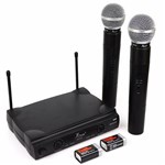 Ficha técnica e caractérísticas do produto Kit 2 Microfones Sem Fio Wireless 100mt Profissional Kp-912 - Knup