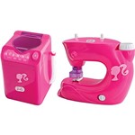 Ficha técnica e caractérísticas do produto Kit Mini Utilidades Barbie Máquina de Lavar e Máquina de Costurar - Lider