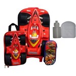 Ficha técnica e caractérísticas do produto Kit Mochila Carros 3d Masculina Infantil Escolar Fórmula 1