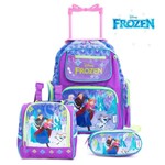 Ficha técnica e caractérísticas do produto Kit Mochila Infantil Escolar com Rodinhas Frozen - Mochila Escolar