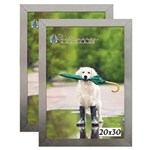 Ficha técnica e caractérísticas do produto Kit 2 Molduras Porta Retrato 20X30 Prateado