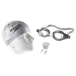 Ficha técnica e caractérísticas do produto Kit Natação Swim Óculos Protetor Ouvido e Touca Prata Speedo