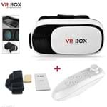 Ficha técnica e caractérísticas do produto Kit Óculos Vr Box Realidade Virtual 3D + Controle Bluetooth