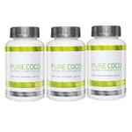 Ficha técnica e caractérísticas do produto Kit 3 Óleo de Coco Pure Coco Extravirgem 1000 Mg Cápsula