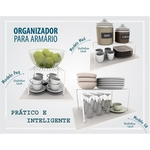 Ficha técnica e caractérísticas do produto Kit Organizador de Armário de Cozinha Aramado Prateleiras 3 unidades Branco em Aço