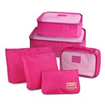 Ficha técnica e caractérísticas do produto Kit Organizador de Malas de 6 Peças Jacki Design - Pink