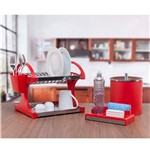 Ficha técnica e caractérísticas do produto Kit Organizador de Pia Brinox Vermelho com Lixeira de 5,4 L – 3 Peças