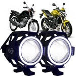 Ficha técnica e caractérísticas do produto Kit Par Farol Milha Moto LED Angel Eyes 15w Strobo com Plug - Briwax