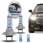 Ficha técnica e caractérísticas do produto Kit Par Lâmpada Super Branca Philips Crystal Vision Ultra H7