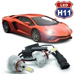 Ficha técnica e caractérísticas do produto Kit Par Lâmpada Super Led Automotiva Farol Carro 3D H11 8000 Lumens 12V 24V 6000K - S/m