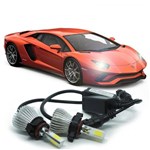 Ficha técnica e caractérísticas do produto Kit Par Lâmpada Super Led Automotiva Farol Carro 3D H16 8000 Lumens 12V 24V 6000K - S/m