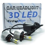 Ficha técnica e caractérísticas do produto Kit Par Lâmpada Super Led Automotiva Farol Carro 3D H16 8000 Lumens 12V 24V First Option 6000K