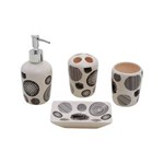 Ficha técnica e caractérísticas do produto Kit para Banheiro de Cerâmica 4 Pcs - Incasa - BRANCO