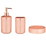 Ficha técnica e caractérísticas do produto Kit para Banheiro em Cerâmica Rose Gold 3pçs