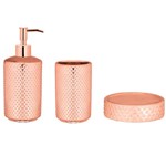 Ficha técnica e caractérísticas do produto Kit para Banheiro em Cerâmica Rose Gold 3 Peças - Mart