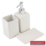 Ficha técnica e caractérísticas do produto Kit para Banheiro 3 Peças Haüskraft de Cerâmica Cor Branca GHB-133BR - BRANCO