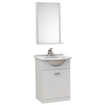 Ficha técnica e caractérísticas do produto Kit para Banheiro 3 Peças Sintético + Espelho Branco Tomdo