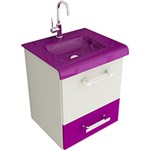 Ficha técnica e caractérísticas do produto Kit para Banheiro Tomdo Vetro 3 Peças - Branco e Violeta