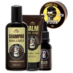 Ficha técnica e caractérísticas do produto Kit Para Barba E Cabelo Shampoo Oleo Balm + Pomada