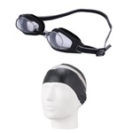 Ficha técnica e caractérísticas do produto Kit para Natação Swim SLC com Óculos+Touca+Protetor de Ouvido Preto - Speedo