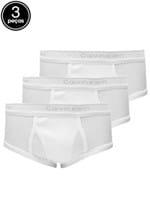 Ficha técnica e caractérísticas do produto Kit 3pçs Cueca Calvin Klein Underwear Slip Logo Branca