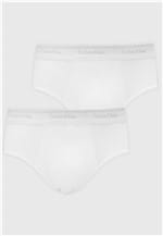 Ficha técnica e caractérísticas do produto Kit 2pçs Cueca Calvin Klein Underwear Slip Logo Branco