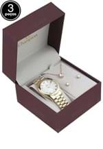 Ficha técnica e caractérísticas do produto Kit 3 Pçs Relógio Champion CN25083W Dourado