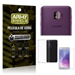 Ficha técnica e caractérísticas do produto Kit Película de Lente Câmera + Película de Vidro + Capa Silicone Samsung Galaxy J4 - Armyshield