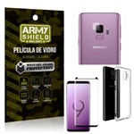 Ficha técnica e caractérísticas do produto Kit Película de Lente + Película de Vidro + Capa Silicone Samsung Galaxy S9 - Armyshield