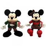 Ficha técnica e caractérísticas do produto Kit Pelúcias de Natal Grandes 46cm Disney: Mickey e Minnie